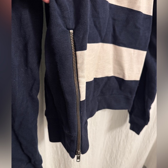 J. Crew Navy and Cream Knit Top - Picture 2 of 4